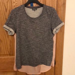 Market & Spruce grey tee with pink sheer back